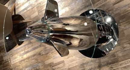 Bar table for luxury garage or winery