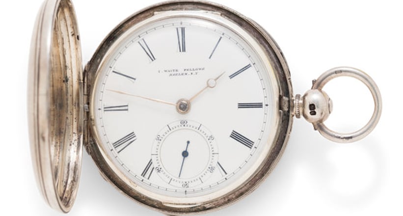 A silver hunter cased imitation Model 1857 Waltham Classic