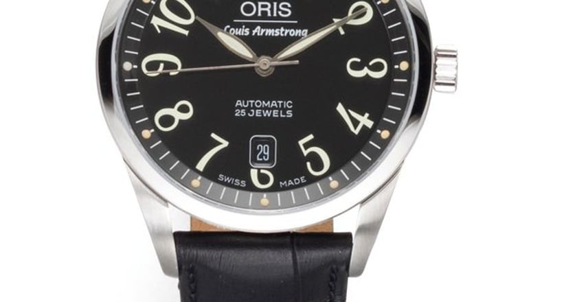 Oris A stainless steel automatic calendar wristwatch with box