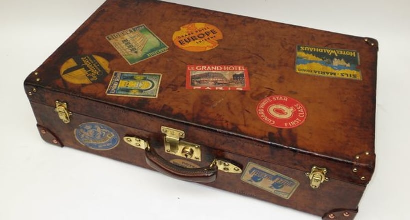 Antique 1920s Louis Vuitton Leather Suitcase