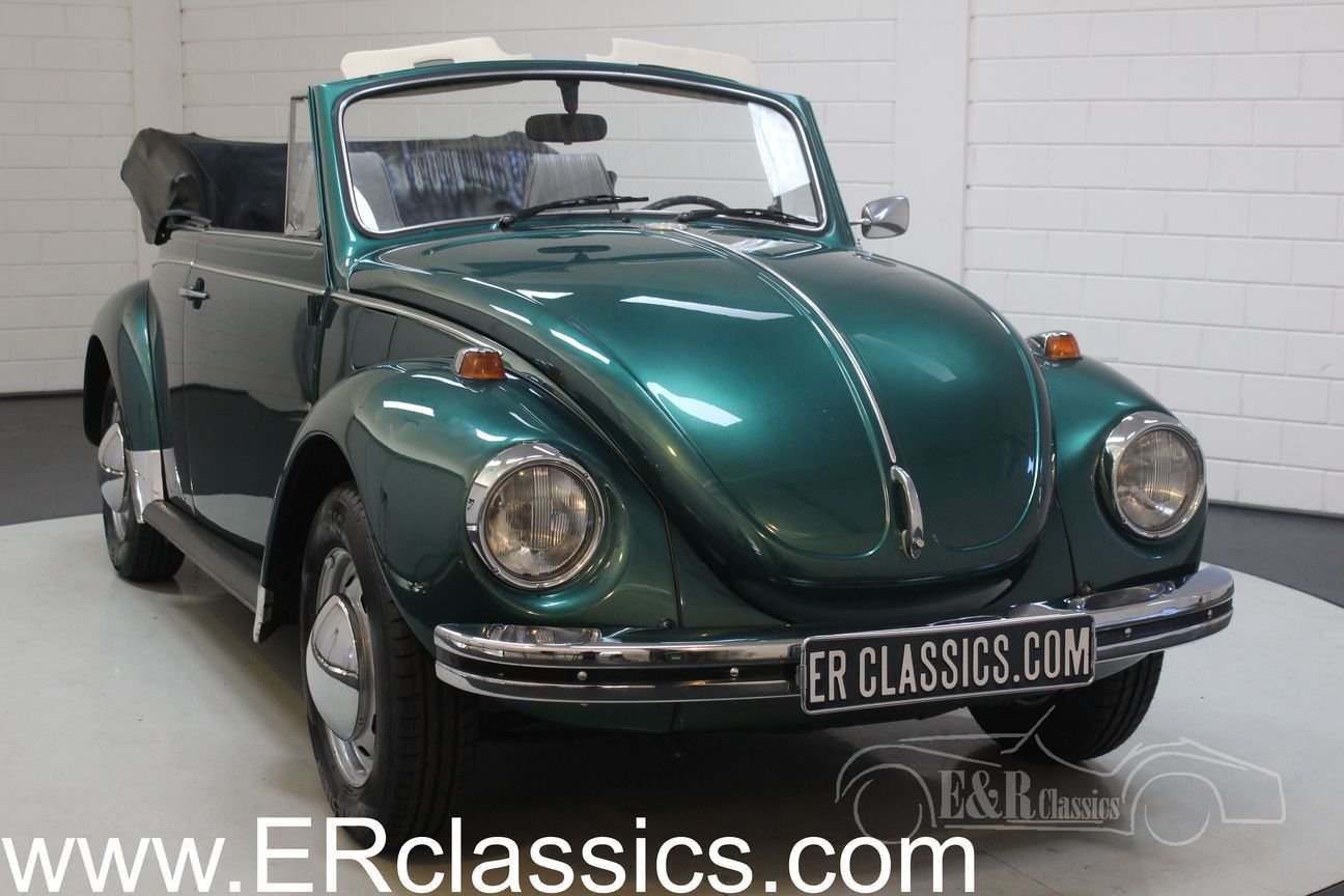 1972 Vw Beetle Cabriolet 1972 Dark Green Metallic Vintage Car For Sale