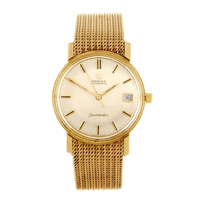 A 9ct gold automatic gentleman's Omega Seamaster bracelet watch ...