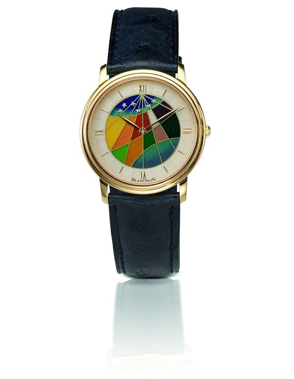 Blancpain A fine 18ct gold and cloisonn enamel dial manual wind