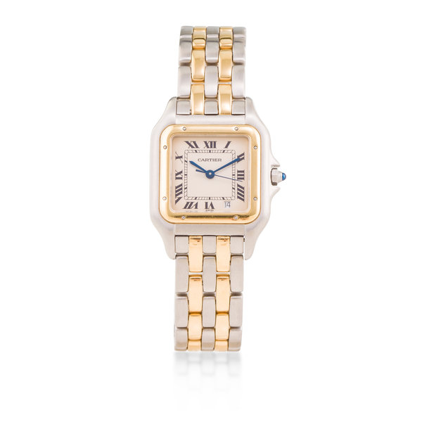 Cartier - A stainless steel and 18K gold wristwatch with date and ...