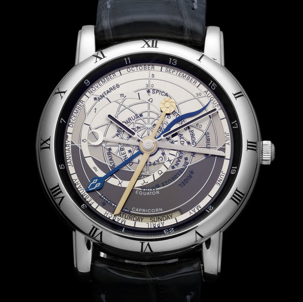 Ulysse Nardin. A fine and rare set of three platinum trilogy