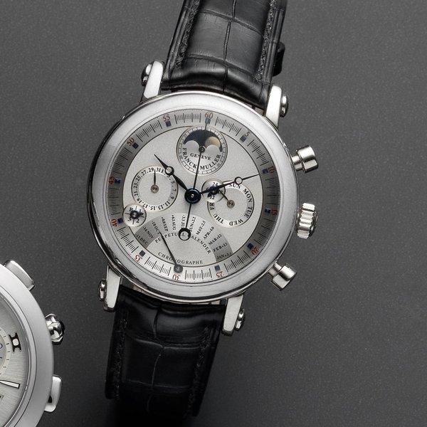 - Franck Muller. An 18ct white gold automatic perpetual calendar ...