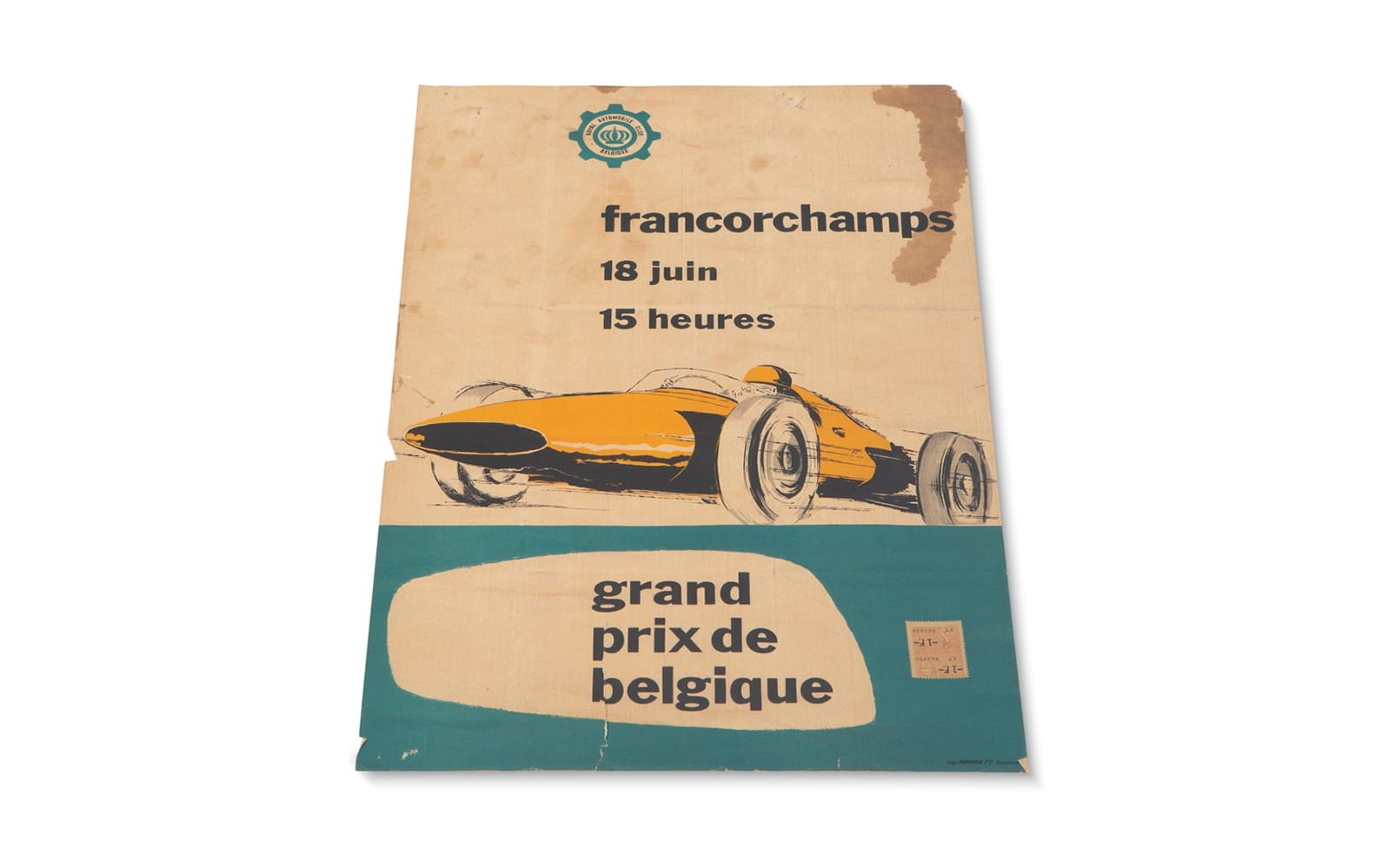 1961 Grand Prix Of Belgium Official Race Poster Classic Driver Market