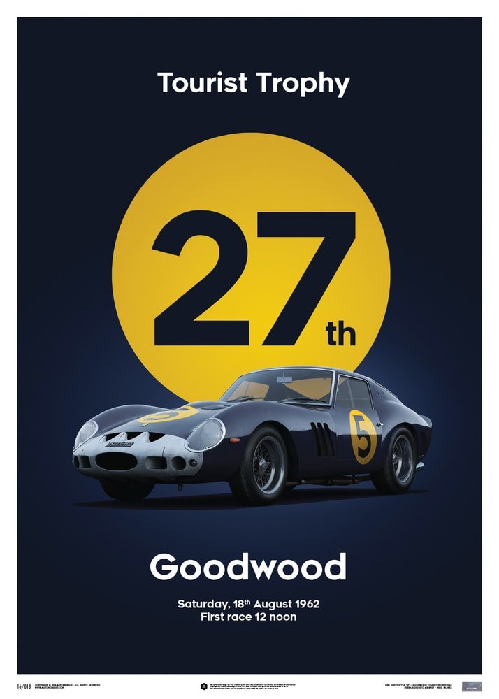 Ferrari 250 GTO - Dark Blue - Goodwood TT - 1962 - Limited Poster ...