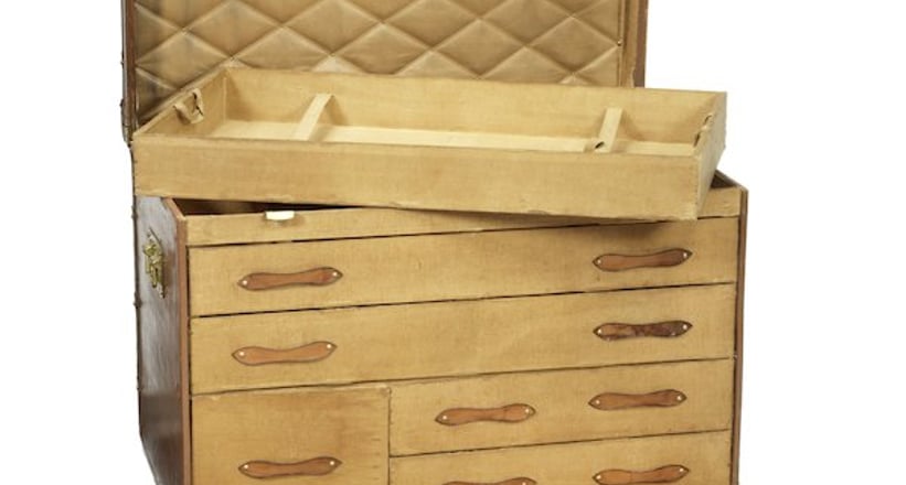 A Rare And Large Malle Commode Cabin Trunk By Au Depart Of Paris