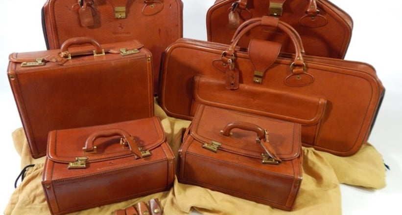 ferrari leather luggage