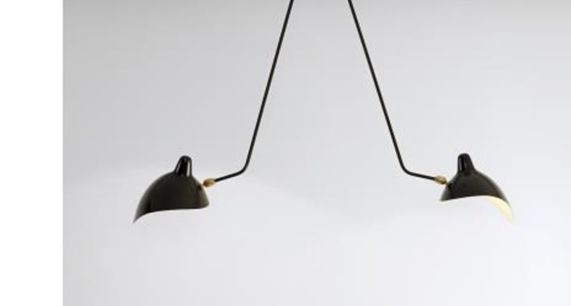 Serge Mouille Ceiling Light With Casquette Shades From