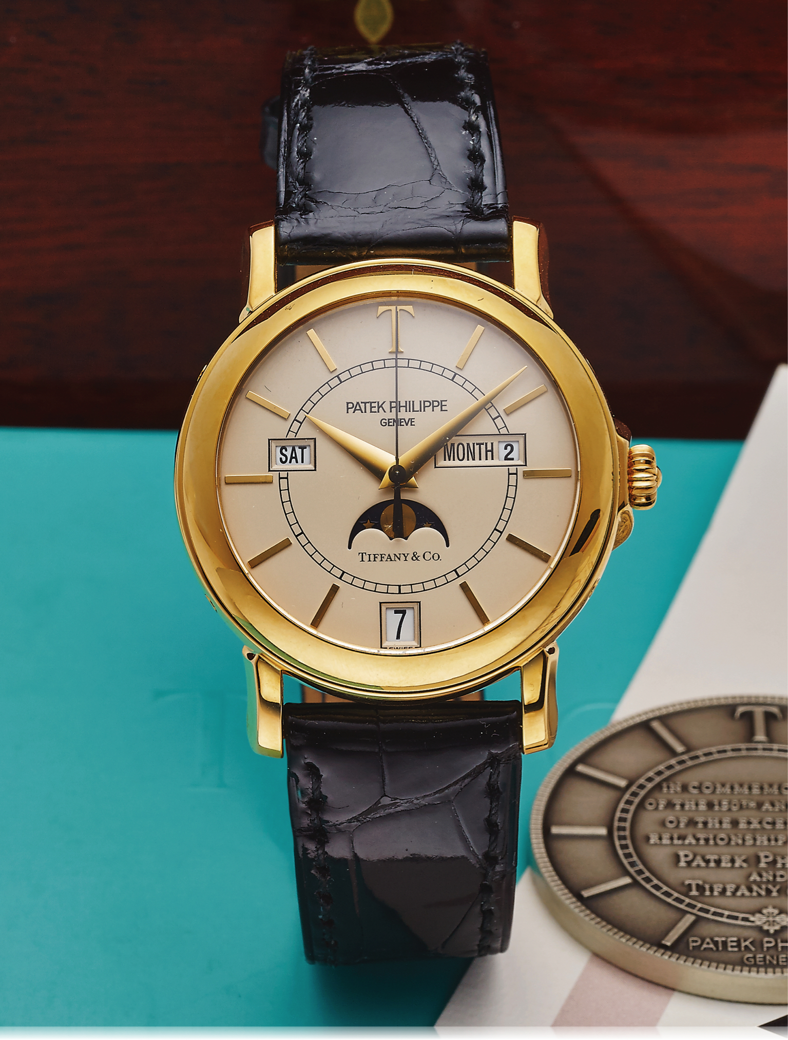 PATEK PHILIPPE, YELLOW GOLD, LIMITED EDITION OF 150 PIECES, REF. 5150J  RETAILED BY TIFFANY & CO.