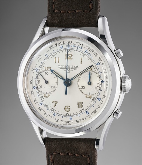 Longines A fine and attractive stainless steel chronograph wristwatch ...