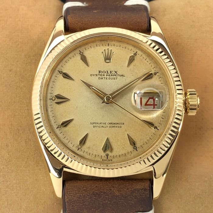 Men's 18k Yellow Gold Rolex Oyster Perpetual Datejust Model 6605