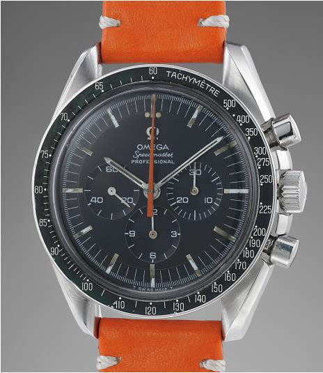 Omega A fine and very rare chronograph wristwatch with tachymeter bezel ...